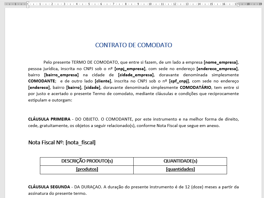 Imprimir Comodato pelo Word Imprimir Comodato pelo Word