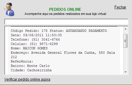 pedido online